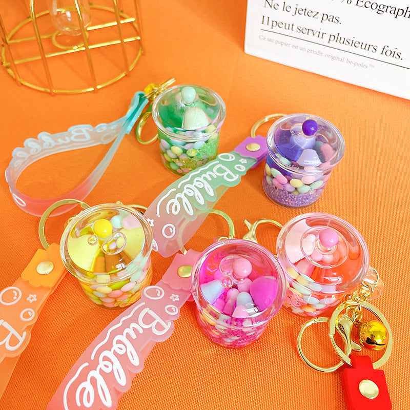 Wholesale Acrylic Oil-In Mugs Liquid Quicksand Keychain